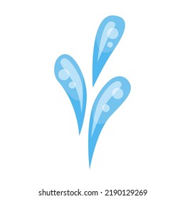 Drops flat icon. Vector illustration of sea waves, fountain spray, wet surface, drop shapes. Water symbol elements for creative design