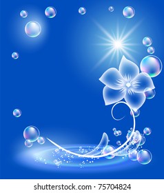 Drops and flowers.  Symbol of clean water.