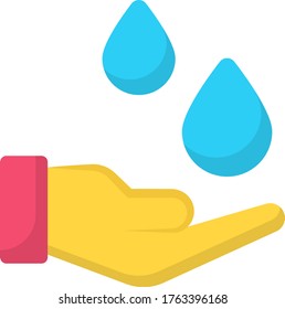 drops, hand wash flat colored icon 