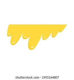 Drops of honey isolated on a white background. Golden butter, caramel, orange confectionery syrup. Vector melted bee honey or cream. 