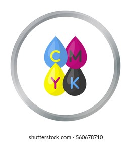 Drops icon in cartoon style isolated on white background. Typography symbol stock vector illustration.