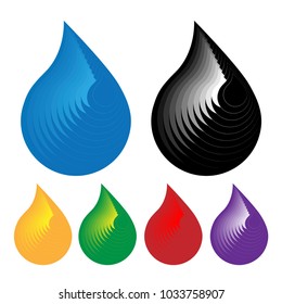 drops, icon, set,