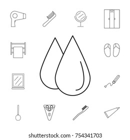 Drops icon. Set of bathroom icons. Signs, outline symbols collection, simple thin line icons for websites, web design, mobile app, info graphics on white background
