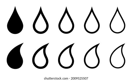 drops icon set on white background