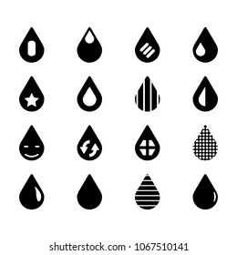 Drops icon set. Water drops or other liquid drops icon set. Vector.