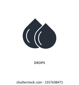 drops icon. simple element illustration. isolated trendy filled drops icon on white background. can be used for web, mobile, ui.