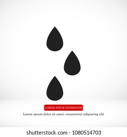 drops icon, stock vector illustration flat design style