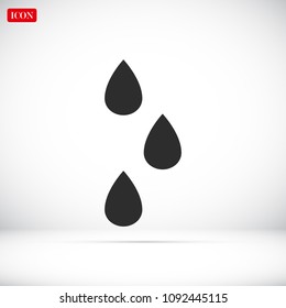 drops icon, stock vector illustration flat design style