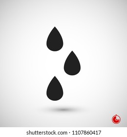 drops icon, stock vector illustration flat design style
