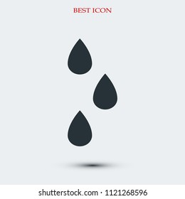 drops icon, stock vector illustration flat design style