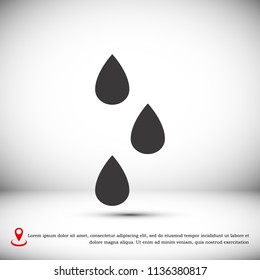 drops icon, stock vector illustration flat design style