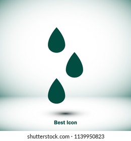 drops icon, stock vector illustration flat design style