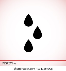 drops icon, stock vector illustration flat design style