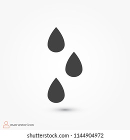 drops icon, stock vector illustration flat design style