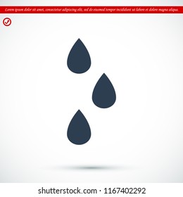 drops icon, stock vector illustration flat design style