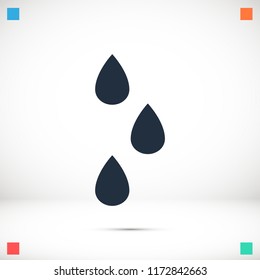 drops icon, stock vector illustration flat design style