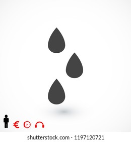 drops icon, stock vector illustration flat design style