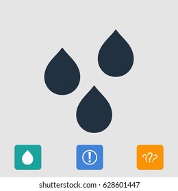 drops icon, stock vector illustration flat design style