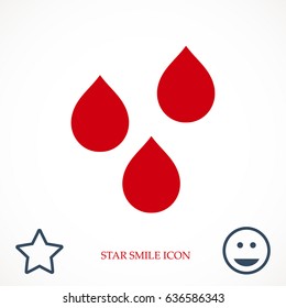 drops icon, stock vector illustration flat design style