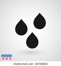 drops icon, stock vector illustration flat design style