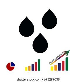 drops icon, stock vector illustration flat design style