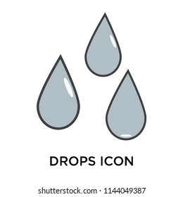 Drops icon vector isolated on white background for your web and mobile app design, Drops logo concept