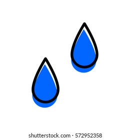 Drops icon. Weather sign. Simple vector element for mobile app, widget or website.