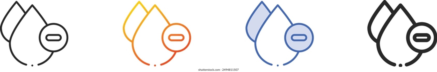 drops icon.Thin Linear, Gradient, Blue Stroke and bold Style Design Isolated On White Background