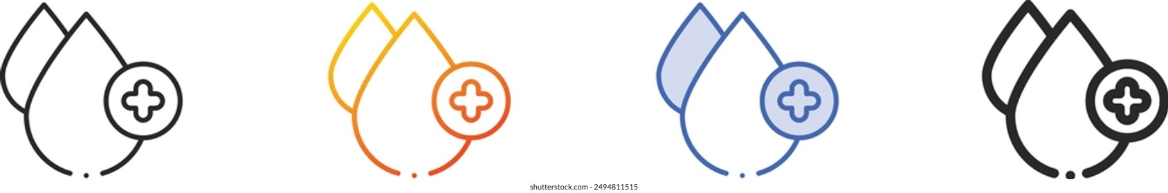 drops icon.Thin Linear, Gradient, Blue Stroke and bold Style Design Isolated On White Background