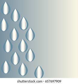drops isolated on gray light background. Vector illustration. Eps10. Transparency only in vector format. Can be used with any background and business card