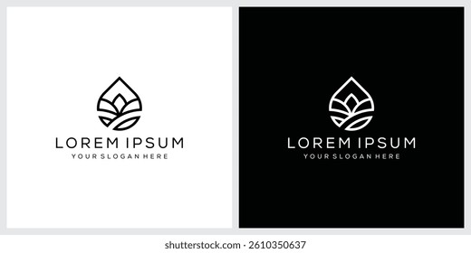drops leaf nature logo design vector