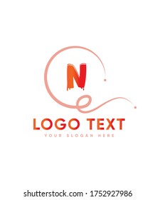 Drops letter type N logo template, Vector logo for business and company identity 