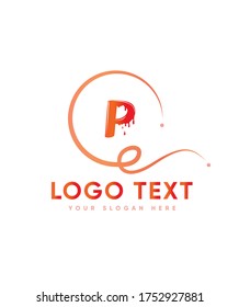 Dibuja la plantilla del logotipo P del tipo de letra, el logotipo del vector para la identidad empresarial y de la empresa 