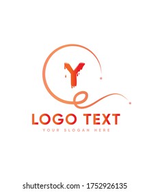 Drops letter type Y logo template, Vector logo for business and company identity 