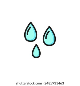 Drops line icon. Falling, aqua, freshness. Natural concept. Vector illustration can be used for topics like moisture, weather, condensation