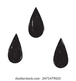 Drops im Linocut-Stil. Vektorillustration.