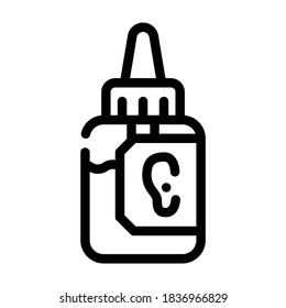 drops medicaments for ears line icon vector. drops medicaments for ears sign. isolated contour symbol black illustration