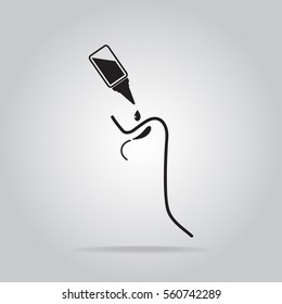 Drops medicine for allergy in nose icon