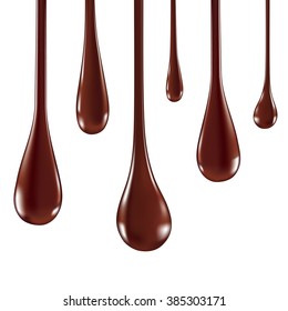 Drops of melted chocolate