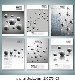 Drops, molecule structure. Brochure, flyer or report for business, template vector.