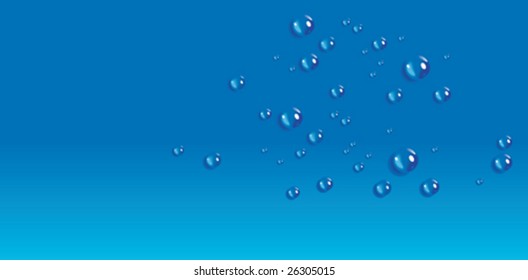 Drops on blue surface. Vector illustration.