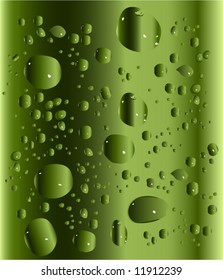 a lot of drops on green background