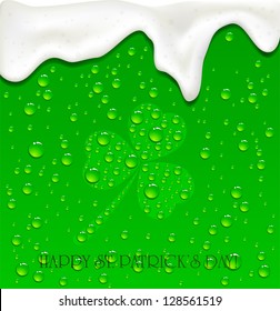 Drops on Green Beer background, illustration