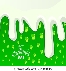 Drops on Green Beer background, illustration