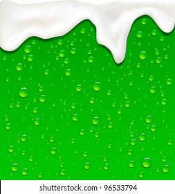 Drops on Green Beer background, illustration