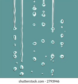 Drops on a green surface
