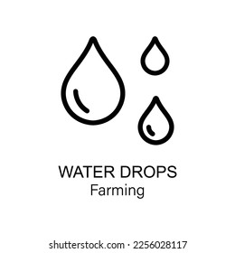 Drops outline vector icon. Thin line black water drops icon, vector simple data element illustration concept editable stroke isolated on white background