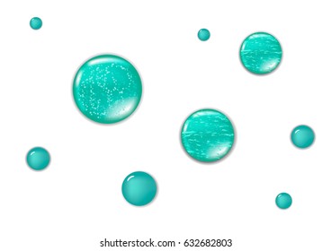 Drops of paint on a white background