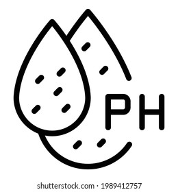 Drops ph icon. Outline Drops ph vector icon for web design isolated on white background