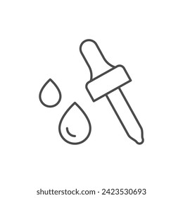 Drops with pipette line icon
